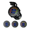 12V 24V Snelle auto-lading USB3.0 Dual USB-oplader Type-C PD Waterdichte 18W USB-uitlaat met LED-Voltmeter Aan Uit Schakelaar