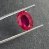 Ovaal gesneden 129mm 1 stuk / tas 6carats donkerrood kunstmatige lab gemaakt Ruby edelsteen voor mode-sieraden ring maken Q1214