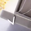 1111 Rose Gold Color Plated Stainless Steel Initial Letter V Necklace for Women Classical Design Jewelery Party Bijoux Gift4193603