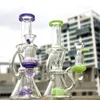 Heady Water Glass Bong Recycler Perc Oil Dab Rigs Soffione Perc 14mm Femmina Joint Water Pipes Con Bowl Narghilè XL-2062