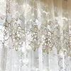 Curtain & Drapes Yvonicky Golden Floral Tulle Curtains Modern Sheer For Living Room Bedroom Voile Window Drapes1