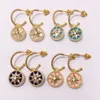 fahion Stainless steel Eight-pointed star ear hook 18k Gold Stud Earrings rose gold stud earrings for woman