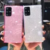 Miękki silikonowy Glitter Square Case Cover dla Samsung Galaxy A71 A51 A50 A70 A30 A20 A10 S20 Ultra S10 S9 Plus S10E Coque Fundas