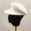 女性のビサーのベレー帽のための100％の白い黒い冬の暖かいウールのための暖かいウールのニュースボーイキャップの女の子の女性は教会の帽子を感じましたCabbie Hat Y200102 S