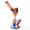 10 "Siliconen Bong met 14,4 mm Joint Glass Bowl Hookahs Rook Pipe Water Bubbler DAB Oil Rig