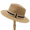 6 Kleur Zomer Vrouwen Men Stroophoed met brede run Panama-hoed voor Beach Fedora Jazz Hat Maat 56-58cm A0154-XSJ Y200602