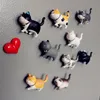 Kitten Fridge Magnet Sticker Magnetic Cat Refrigerator Lovely Kitty Cute Animal Resin Ornament Kids Home Decoration