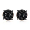 Jinse 10mm Round Black White Zirconia Stud örhängen för män Guldfärg Micro Inlay Crystal Iced Earring Fashion Hip Hop Jewelry276d