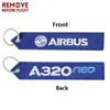 Кламки Удалите перед полетом Airbus Emelcodery A320 Special Tag Label Aviation Key Chains для подарочного OEM -кольца модные украшения1