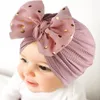 Lovely Shiny Bowknot Baby Hat Cute Solid Color Girls Boys Hat Turban Soft Newborn Infant Cap Head Wraps 20220301 Q2