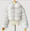 Kış tilki kürk ceket dikiş kısa yaka uzun kollu ceket kadınlar düğün aksesuarları s ila 4xl219u