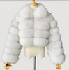 Winter Fuchs Pelz Jacke Nähte Kurze Revers Langarm Mantel Frauen Hochzeit Zubehör S bis 4XL2580