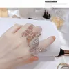 rings luxury designer jewelry women rings with Shiny Zirconium setting fashion butterfly gold plated ring jewelry NE1053