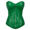 Bustiers Corsets S-XXLセクシーな女性ストラップレスジッパースチームパンクコルセットウエストシンチャーレザーコルセットボディシェーピアBustierオーバーバストトップス1