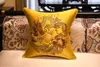Mais recente bordado dragão cetim pano tampa almofada de almofada sofá cadeira decorativa almofada capa chinês fronha lombar 45x45 cm