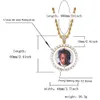 Custom Made Photo Rotating Double-Sided Medallions Pendant Necklace 4mm Tennis Chain Zircon Men's Hip Hop Jewelry