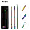 Rainbow Rvs Nail Cuticle Pusher Tweezer Nail Art Files UV Gel Pools Verwijderen Manicure Care Groove Clean Tool