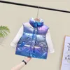 FOCUSNORM Tie-Dye Baby Girls Boys Down Outfits 4-13Y Kids Clothes Sleeveless Print Zipper Warm Jacket LJ201017