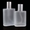 30 50ml Frosted Clear Glass Spray Perfume Bottle Glass Flat Square Atomizer Sprayer Refillable Bottles Empty