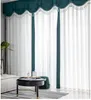 Gaze de fenêtre blanc et opaque rideau de gaze populaire américain salon rideaux flanelle bleu roi