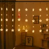 Fengrise Snowflake Moon Star LED Curtain Light Merry Christmas Decoration for Home Natal XMAS HOPTS HAPPY SEEM 201203