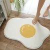 Tapis de bain en forme d'œuf poché, paillasson de salle de bain antidérapant, de dessin animé, d'entrée, lavable, de sol de balcon, décor de chambre chic, 220301