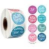 500 stks 1 inch dank u label zelfklevende stickers DIY geschenkdoos decoratie taart bakken tas pakket envelop decor