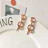 fahion Stainless steel18k Gold Stud Earrings rose gold letter stud earrings for woman jewelry3985518