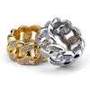 Mentille Hip Hop Ring Jewelry Gold Cuban Chain Iced Out Fashion Silver Rings