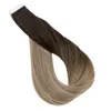 100% Remy human Hair Tape in Extensions Balayage Ombre 색상 보이지 않는 테이프 확장 100g/40pcs