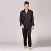 Herbst Herren Fleck Seide Pyjama Set Schlafanzug Männer Nachtwäsche Moderne Stil Seide Nachthemd Hause Männliche Satin Weiche Gemütliche Für schlafen 20211