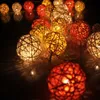 Home Decor Led Luminous Rattan Rattan Bolas de Vime Luz Cordas Casamento Decoração de Natal Sepaktakraw Pendurado Ornamento