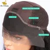 قصيرة متموجة فضفاض موجة كبيرة مجعد أمامي الرباط الباروكة عذراء الشعر الجبهة lacewig غير المجهزة اللون الطبيعي بشرة محاذاة