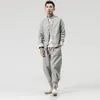 2020 Men Cotton Linen Sets Mens Tang Suit Jackets Pants Male Kung Fu Traditional Chinese Men Wushu Tai Chi Hanfu Tracksuit LJ2011180x
