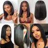 Allove Highlights 4/27 Ombre Straight Bob 4x4 Lace Closure Human Hair Wigs Natural Color human hair lace front wigs Pre-Plucked