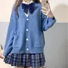 Maglione scolastico giapponese Primavera Autunno Maglione lavorato a maglia in cotone con scollo a V Uniformi Cardigan Multicolor Student Girls Cosplay