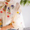 Blouses Femmes Chemises Femmes Blouse De Luxe Broderie Floral Longue Lanterne Manches Lâche Casual Élégant Tops Dames Sweety Gros Arcs NS8581