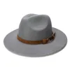 Luckylianji Retro Kid Child Vintage 100 Wool Wide Brim Cap Fedora Panama Jazz Bowler Hat Leather Band 54cmadjusted Y2001105085734