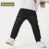 Balabala Children clothing girls down pants plus velvet child baby pants autumn and winter new casual pants LJ201019