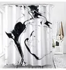 Rideaux Rideaux Dessin animé moderne imprimé 100% polyester tissu imperméable douche salle de bain baignoire personnalité durable avec crochets1