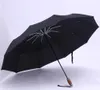 Genuino di marca grande ombrello pieghevole pioggia 1,2 metri uomini d'affari ombrelli automatici antivento maschio ombrellone blu scuro e nero 201218