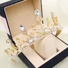 Bridal Crown Three-piece Headwear Atmosphere Super Fair Princess Wedding Birthday Crystal Necklace Accessories