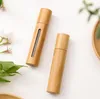 10ml Natural Bamboo Refillable Empty Essential Oil Perfume Fragrance Scent Steel Roller Ball Bottle For Home Travel EEA254818078