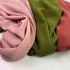 Muslimsk chiffong hijab halsduk kvinnor fast färg sjal huvud wrap islamiska hijabs huvudduk Anpassa presentförpackning foulard femme 2112304115217