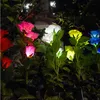 Solar Rose Flower Lamp LED Garden Decoration Waterproof Outdoor Landscape LawnLamp Home Decorative Flower Night Lights