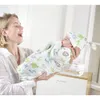 Neugeborenes Baby 0-3 Monat Swaddle Sets Wrap Säuglingsschlaf Tasche mit Hut Muslin Decke Kinder Schlaf Baumwolle Animal Sleepsack LJ201014