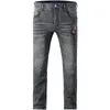 Été mince stretch lâche hommes jeans broderie droite décontractée mode jeans hommes adoucir coton grande taille 42 201111
