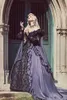 2022 Vintage Medieval Black Prom Dresses Gothic Sleeping Beauty Halloween Plus Size aftonklänningar Långärmad retro Masquerade Party Dress