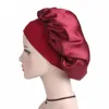 Expédition rapide 11 couleurs New Silk Night Cap Hat Double Side Wear Women Head Cover Sleep Cap Haute élasticité Satin Bonnet Chemo Cap
