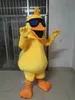 Hot alta qualidade real fotos amarelo pato mascote traje frete grátis